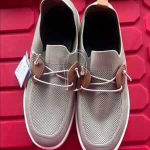 Island Surf Company Men's Beige Knit Boat Shoes